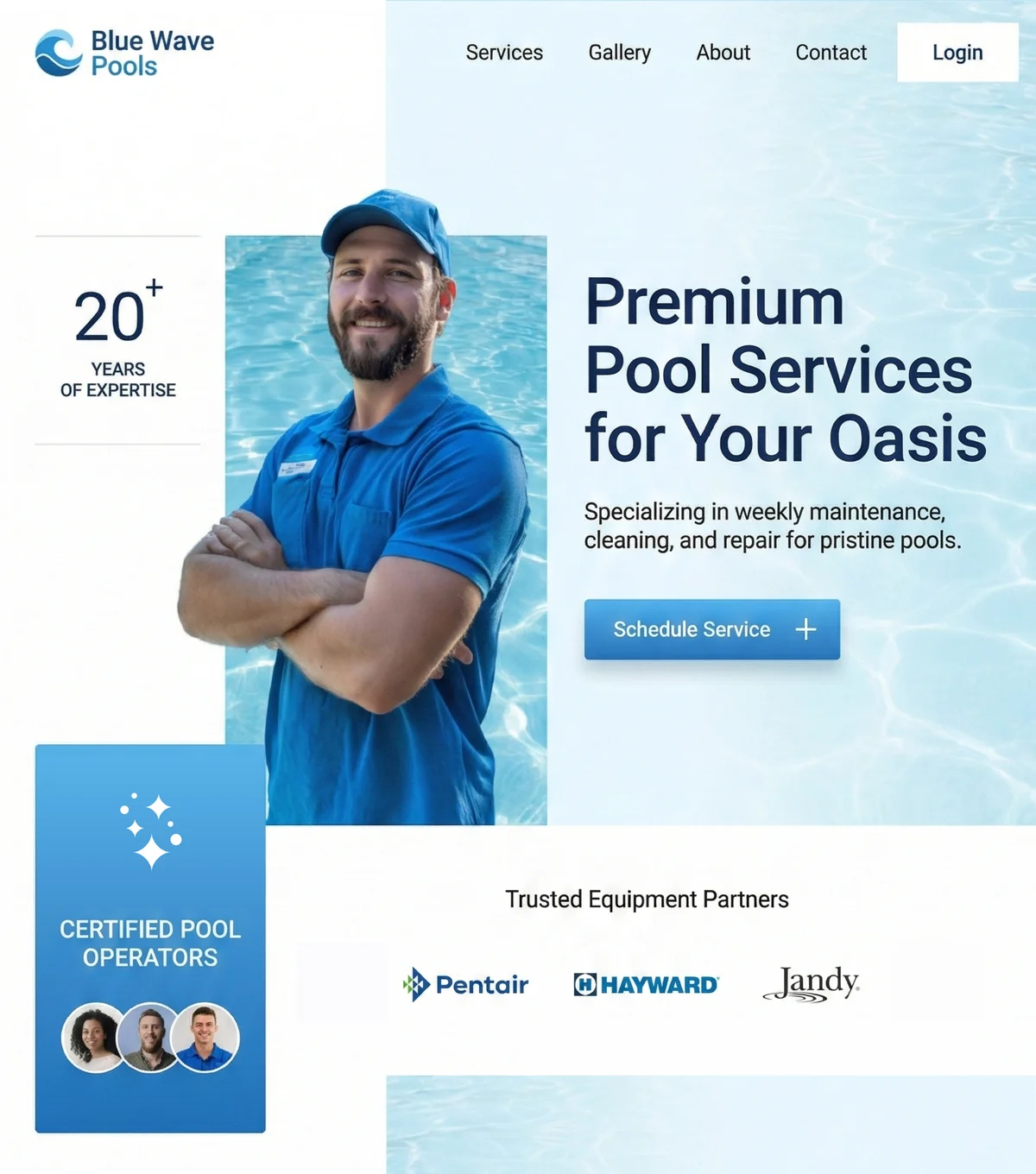 Pool service website example